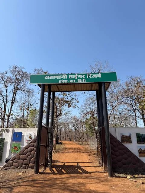 Ratapani Wildlife Sanctuary Delawadi Gate Safari entrance signboard and forest track